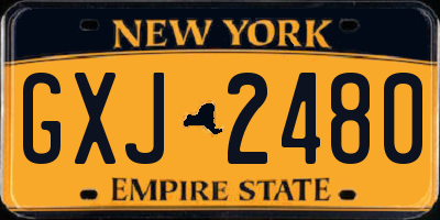 NY license plate GXJ2480