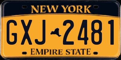 NY license plate GXJ2481