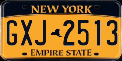 NY license plate GXJ2513