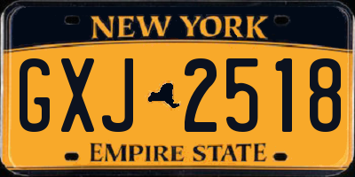 NY license plate GXJ2518