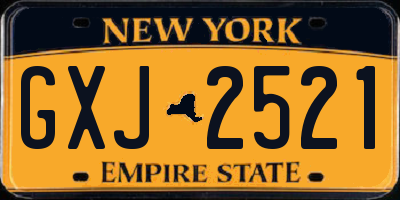 NY license plate GXJ2521
