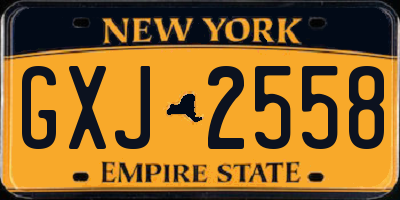 NY license plate GXJ2558