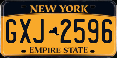 NY license plate GXJ2596