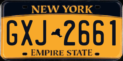 NY license plate GXJ2661