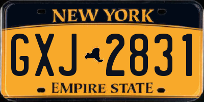 NY license plate GXJ2831