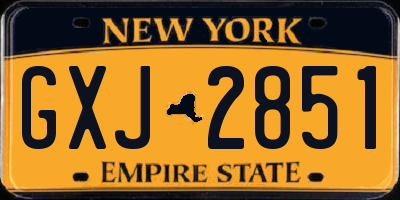 NY license plate GXJ2851