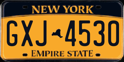 NY license plate GXJ4530