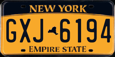 NY license plate GXJ6194