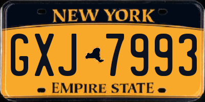 NY license plate GXJ7993