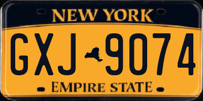 NY license plate GXJ9074