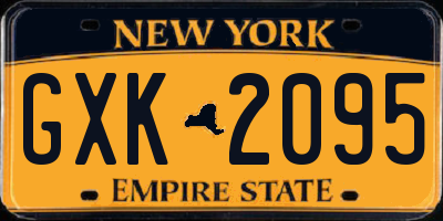 NY license plate GXK2095