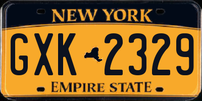 NY license plate GXK2329