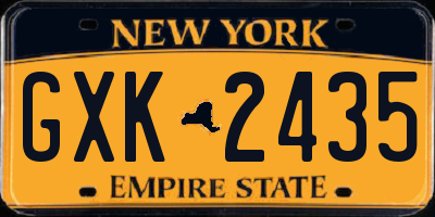 NY license plate GXK2435