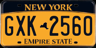 NY license plate GXK2560