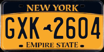 NY license plate GXK2604