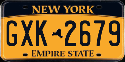 NY license plate GXK2679
