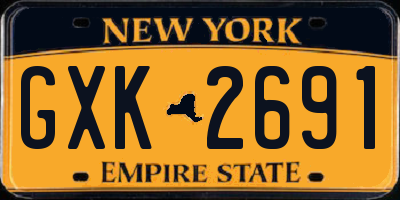 NY license plate GXK2691