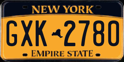 NY license plate GXK2780