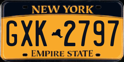 NY license plate GXK2797