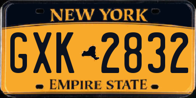 NY license plate GXK2832