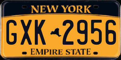 NY license plate GXK2956