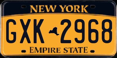 NY license plate GXK2968