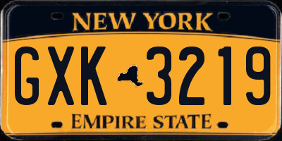 NY license plate GXK3219