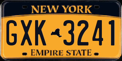NY license plate GXK3241