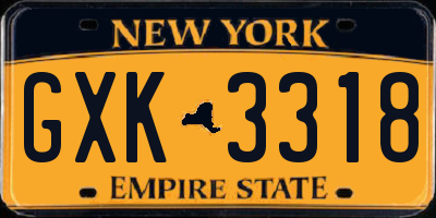 NY license plate GXK3318