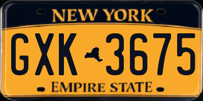 NY license plate GXK3675