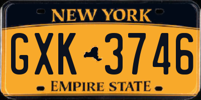NY license plate GXK3746