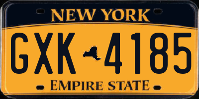 NY license plate GXK4185