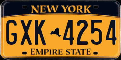 NY license plate GXK4254