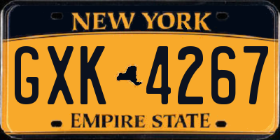 NY license plate GXK4267