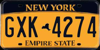 NY license plate GXK4274