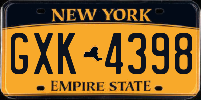NY license plate GXK4398