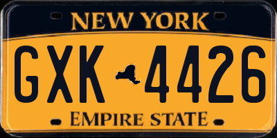 NY license plate GXK4426