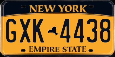NY license plate GXK4438