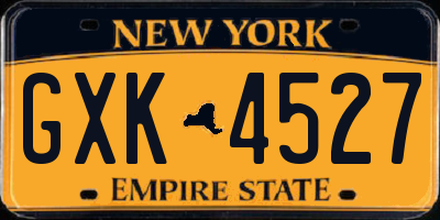 NY license plate GXK4527