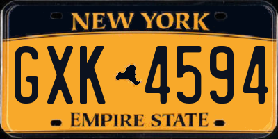 NY license plate GXK4594
