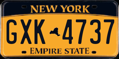 NY license plate GXK4737