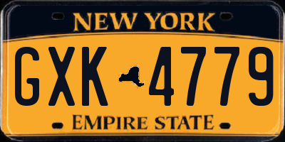 NY license plate GXK4779
