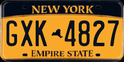 NY license plate GXK4827