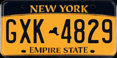 NY license plate GXK4829