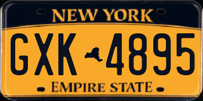 NY license plate GXK4895