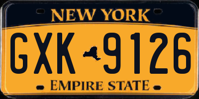 NY license plate GXK9126