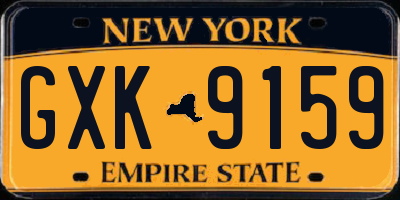 NY license plate GXK9159