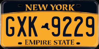 NY license plate GXK9229