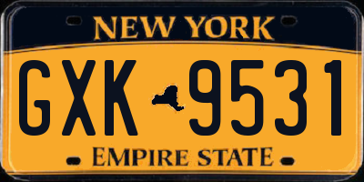 NY license plate GXK9531