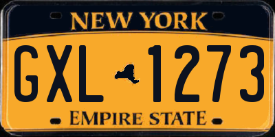 NY license plate GXL1273